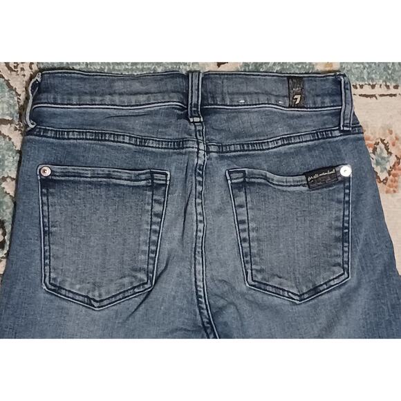 Women's 7 for all Mankind Ankle Skinny Jeans Size 25 Faded 25Wx26L - Picture 8 of 13